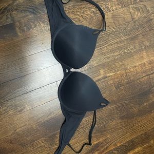 Black padded bra, light push up